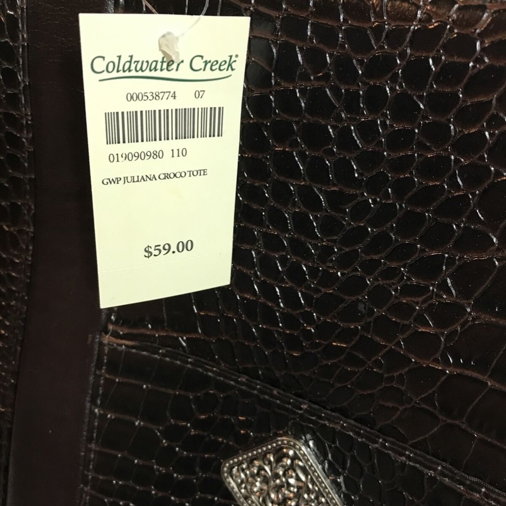 Coldwater Creek brown textured tote - NWT, 11” x 16". - Picture 2 of 5